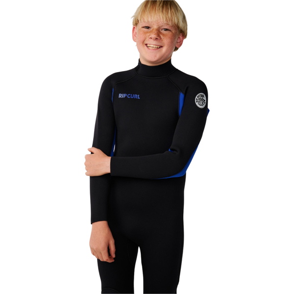 2026 Rip Curl Junior Trad 3/2mm Flatlock Back Zip Wetsuit 14TBFS - Blue